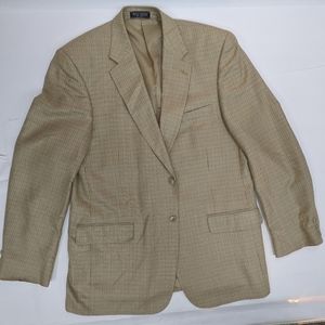 Franco Lanzetti Tan and brown Silk and wool blazer 44 Long